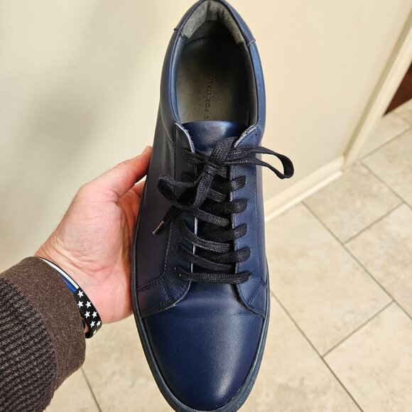 Italic Men's Cadence Tonal Midnight Blue Leather Sneakers, Sz 13 - Picture 14 of 16